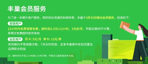 丰巢会员服务费用多少钱