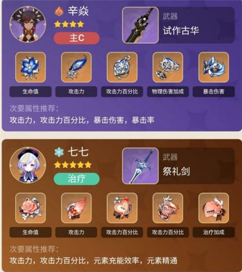 原神手游中2.3版本四星火系辛焱阵容搭配详情