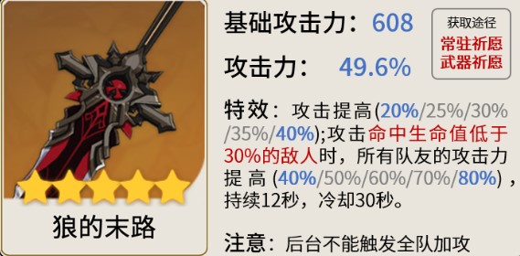 原神优菈用狼的末路怎么样原神优菈与狼的末路相性分析