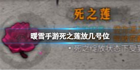 暖雪手游死之莲放几号位好暖雪手游死之莲位置建议